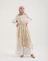 Sleeveless High Low Cardigan Beige