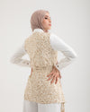 Sleeveless High Low Cardigan Beige