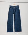 High Waisted Wide Leg Denim Pants Navy