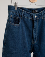 Wide Leg Denim Pants Navy