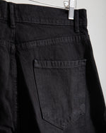 High Waisted Wide Leg Denim Pants Black