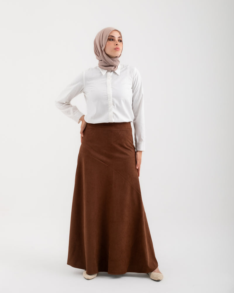 Suede Skirt Brown