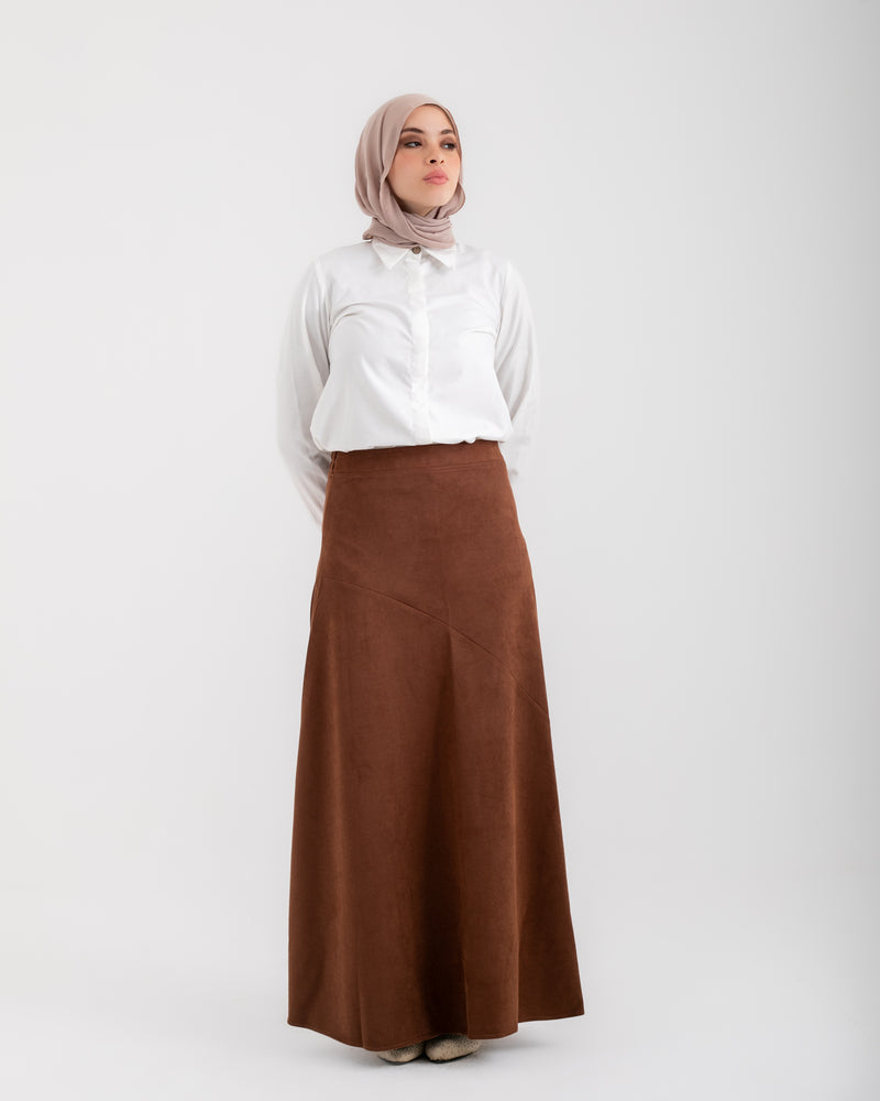 Suede Skirt Brown