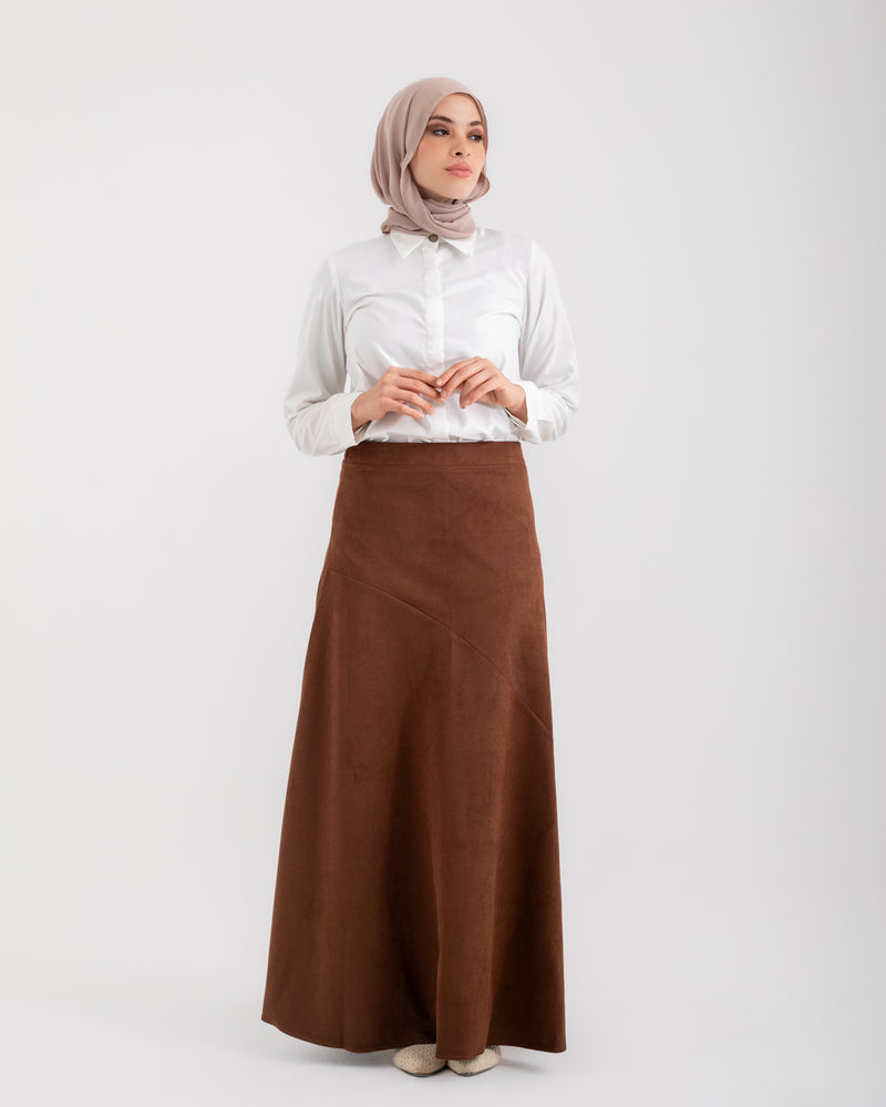 Suede Skirt Brown