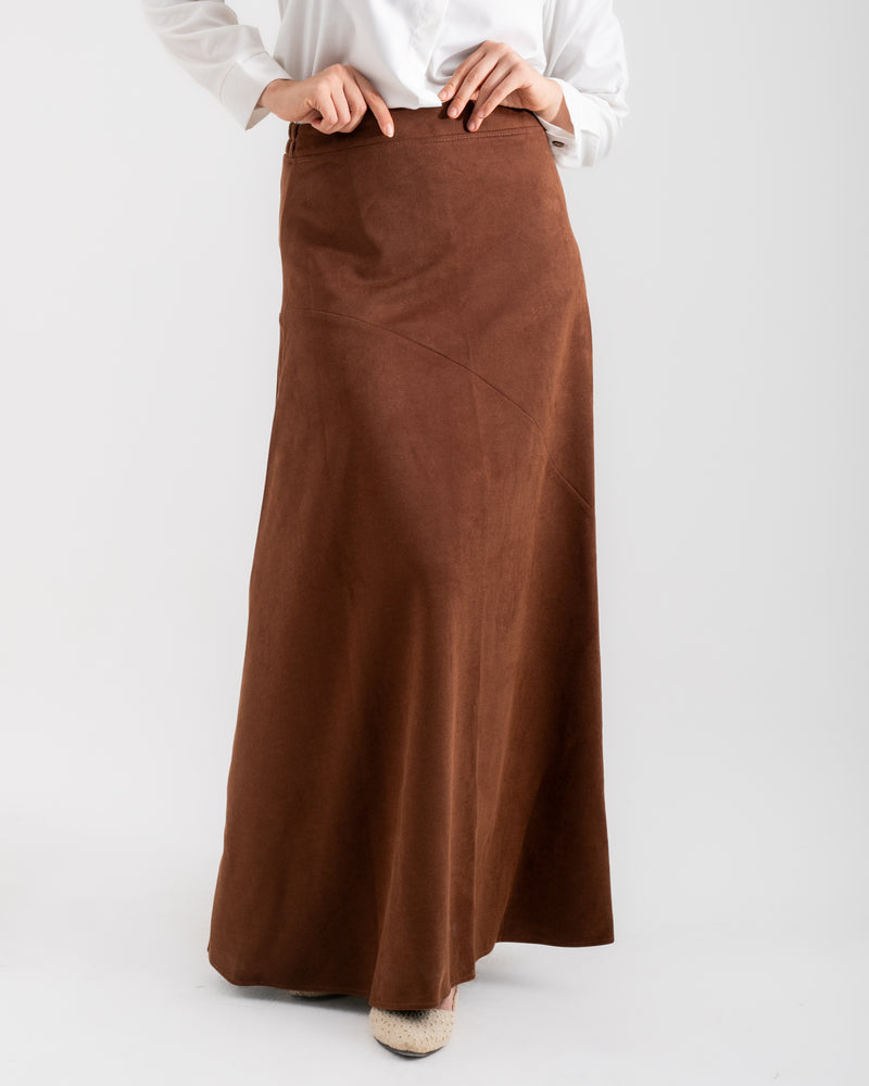 Suede Skirt Brown