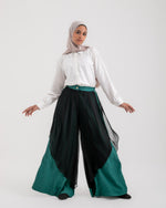 Linen Chiffon Wide Leg Pants Teal