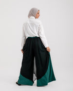 Linen Chiffon Wide Leg Pants Teal