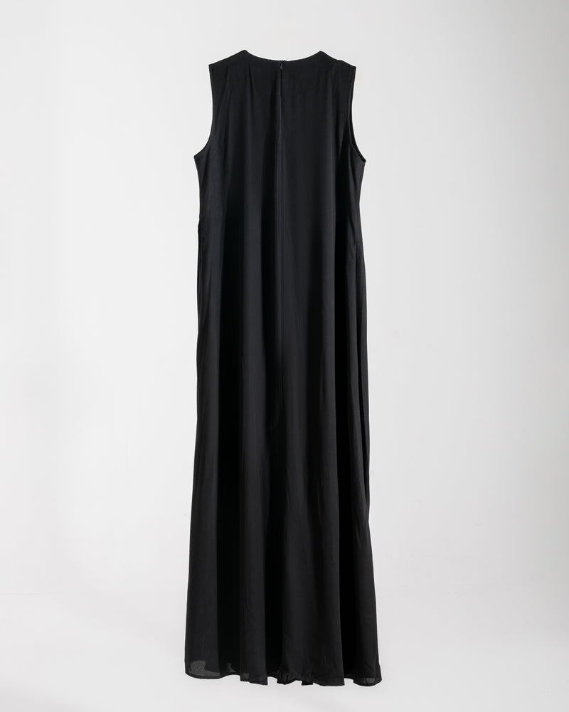 Sleeveless Pleated Dress Black