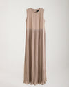 Sleeveless Pleated Dress Beige CODE 202