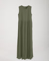 Sleeveless Pleated Dress Olive CODE 202