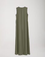 Sleeveless Pleated Dress Olive CODE 202