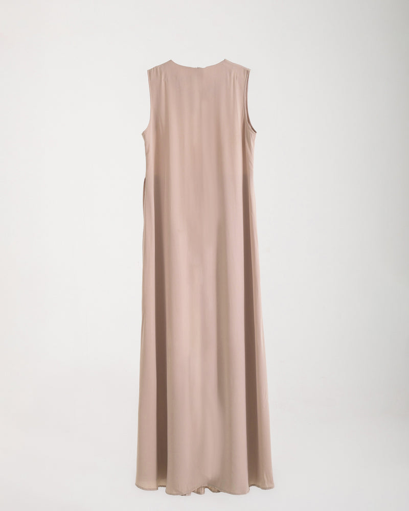 Basic Sleeveless Dress Beige CODE 1