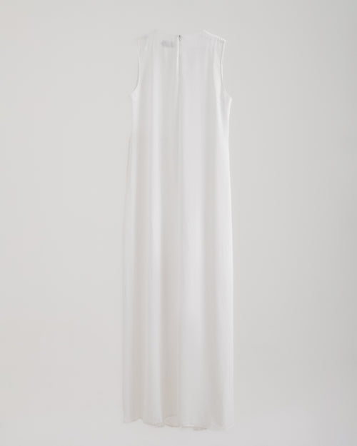 Sleeveless Pleated Dress Offwhite