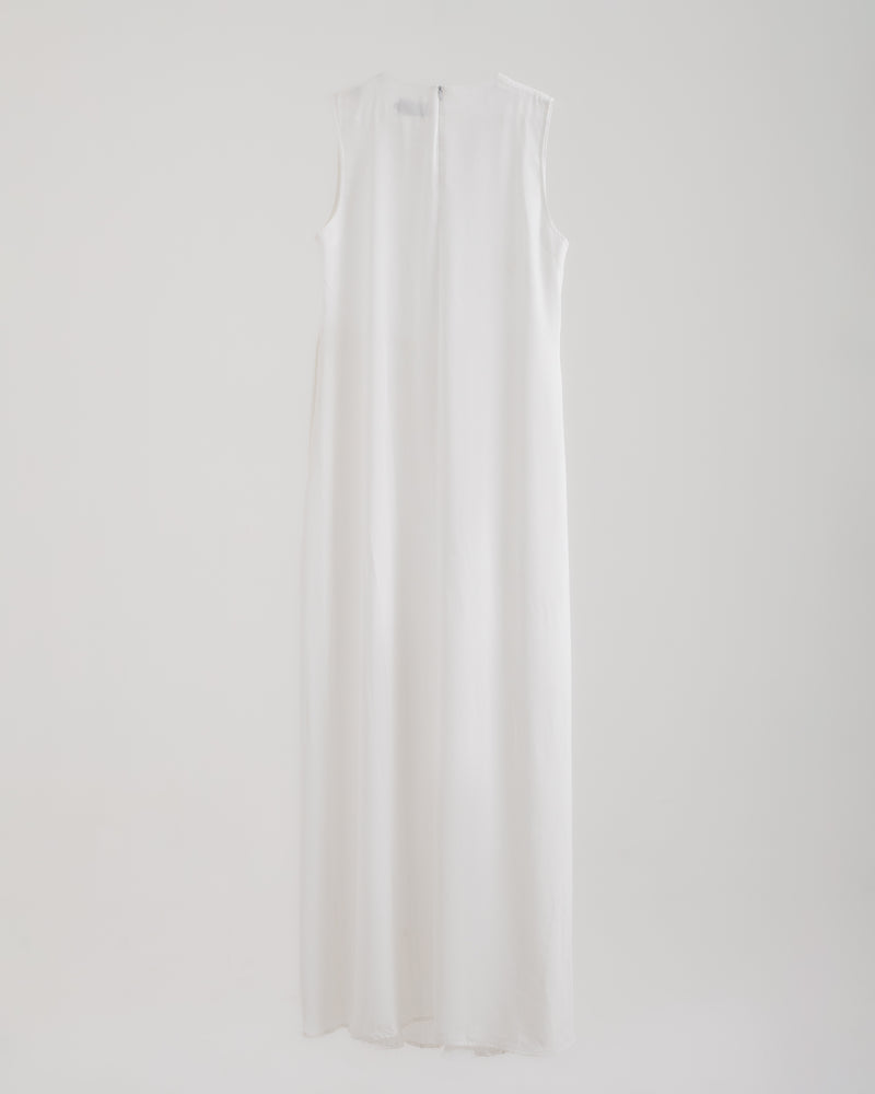Sleeveless Pleated Dress Offwhite CODE 202
