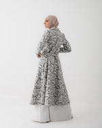 Embroidered Long Coat Grey