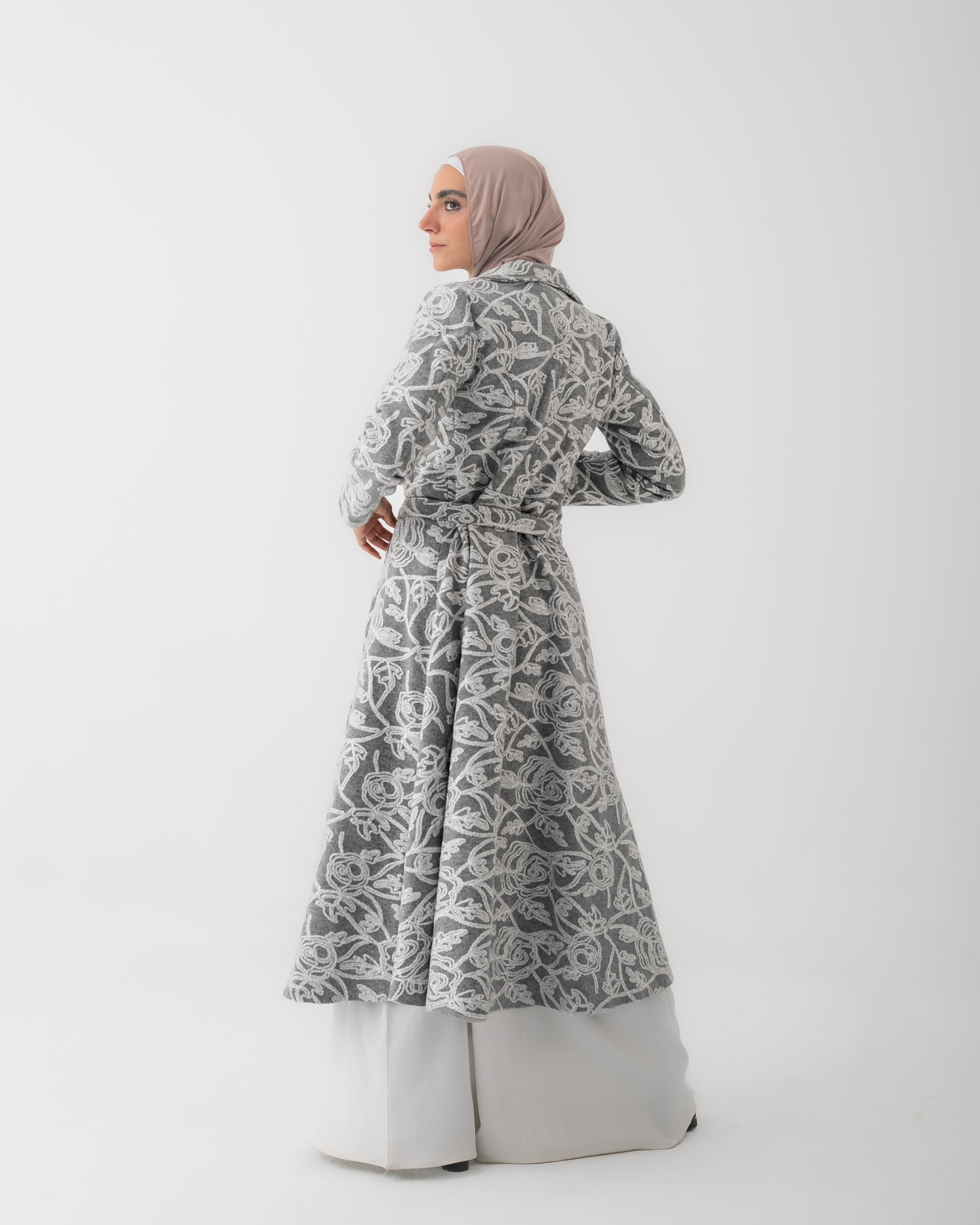 Embroidered Long Coat Grey – DEI Maison GDH