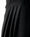 Suede Side Pleated Coat Black