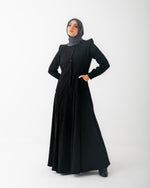 Corduroy Front Buttoned Dress Black