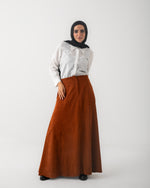 Corduroy Maxi Skirt Rust