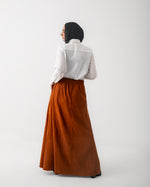 Corduroy Maxi Skirt Rust