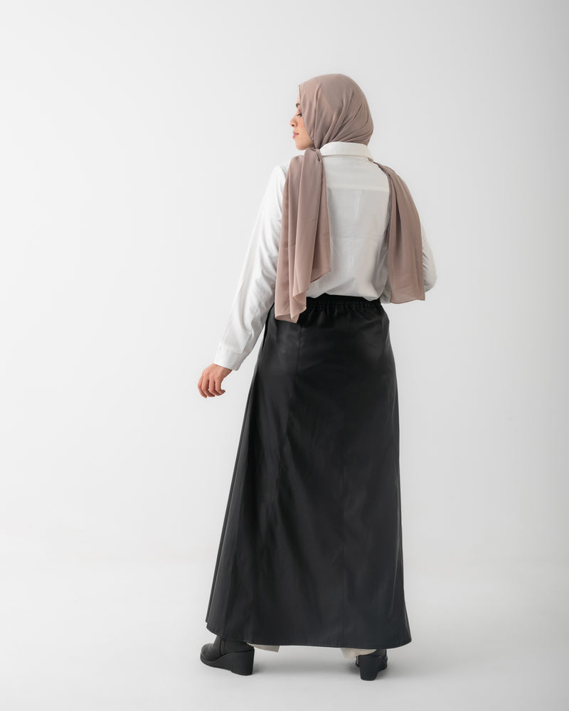 Leather Maxi Skirt Black