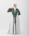 Open Pleated Abaya Mint