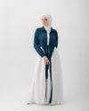 Open Pleated Abaya Teal