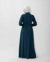 Open Pleated Abaya Teal