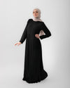 Sleeved Pleated Dress Black CODE 211