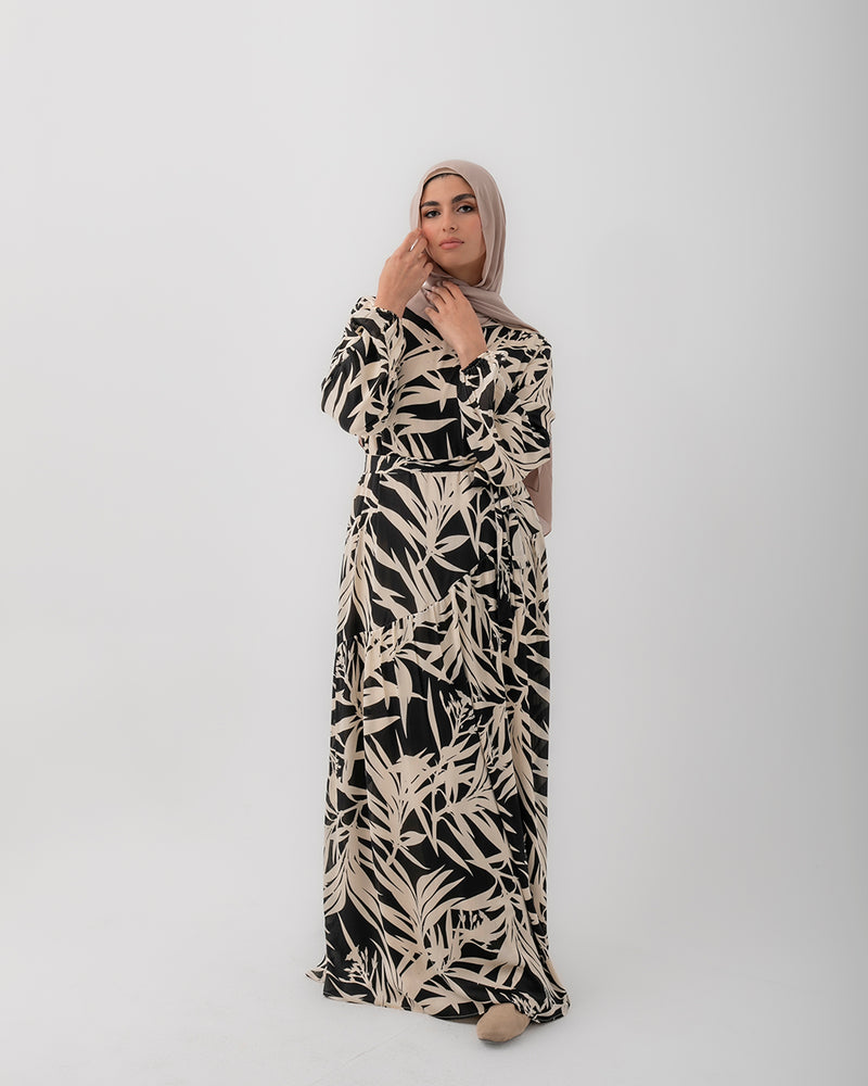 Printed Maxi Dress Black