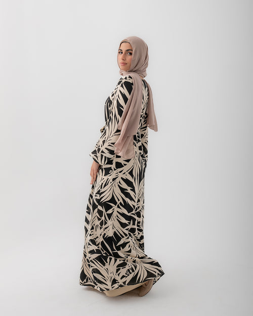 Printed Maxi Dress Black