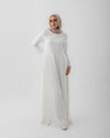 Sleeved Pleated Dress Offwhite CODE 211