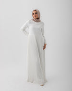 Sleeved Pleated Dress Offwhite CODE 211