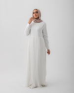 Sleeved Pleated Dress Offwhite CODE 211