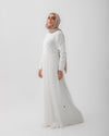 Sleeved Pleated Dress Offwhite CODE 211