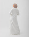 Sleeved Pleated Dress Offwhite CODE 211