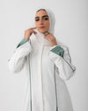 Abaya Code 207 Offwhite Teal