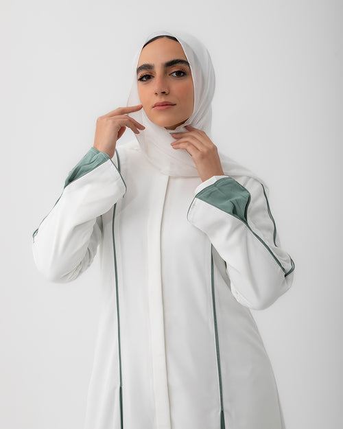 Abaya Code 207 Offwhite Teal