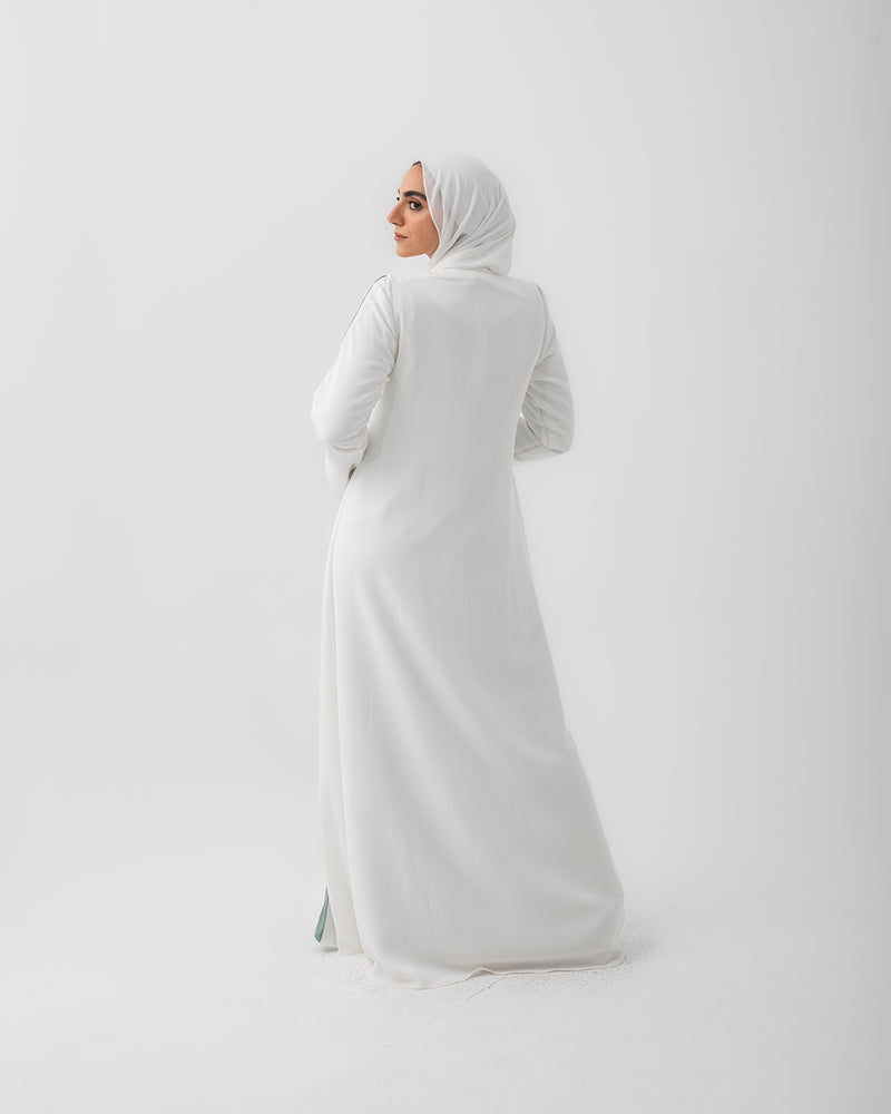 Abaya Code 207 Offwhite Teal