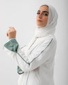 Abaya Code 207 Offwhite Teal