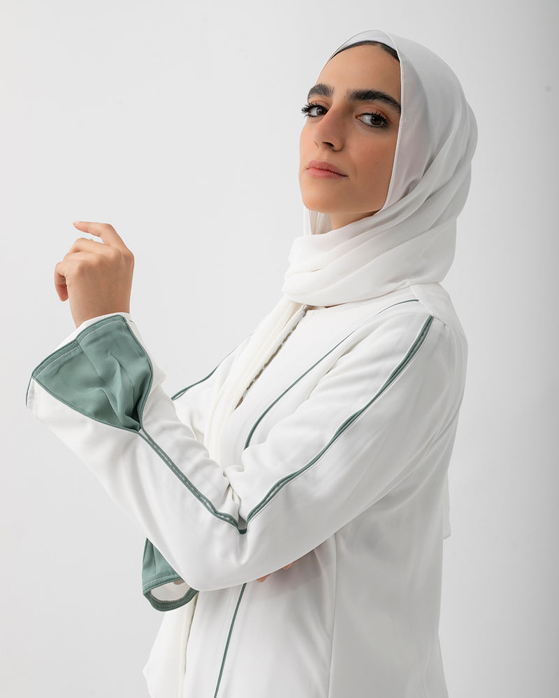Abaya Code 207 Offwhite Teal