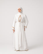 Open Chiffon Abaya Offwhite