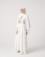 Open Chiffon Abaya Offwhite