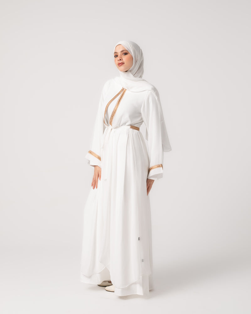 Open Chiffon Cape Offwhite