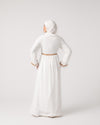 Open Chiffon Abaya Offwhite