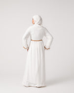 Open Chiffon Abaya Offwhite