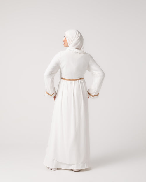 Open Chiffon Cape Offwhite