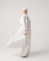 Open Chiffon Abaya Offwhite