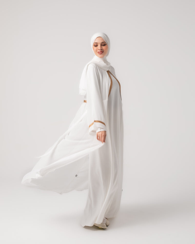 Open Chiffon Cape Offwhite