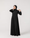 Front & Back Pleated Abaya Black Code 218